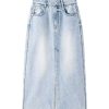 Die Rocke | Miss Sixty Denim-Maxirock Mit Geteiltem Saum Hellblau