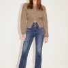 Jeans | Miss Sixty Vintage Blaue Bootcut-Jeans Aus Kaschmirmischung Mit Stretch Und Hoher Taille Mittelblau