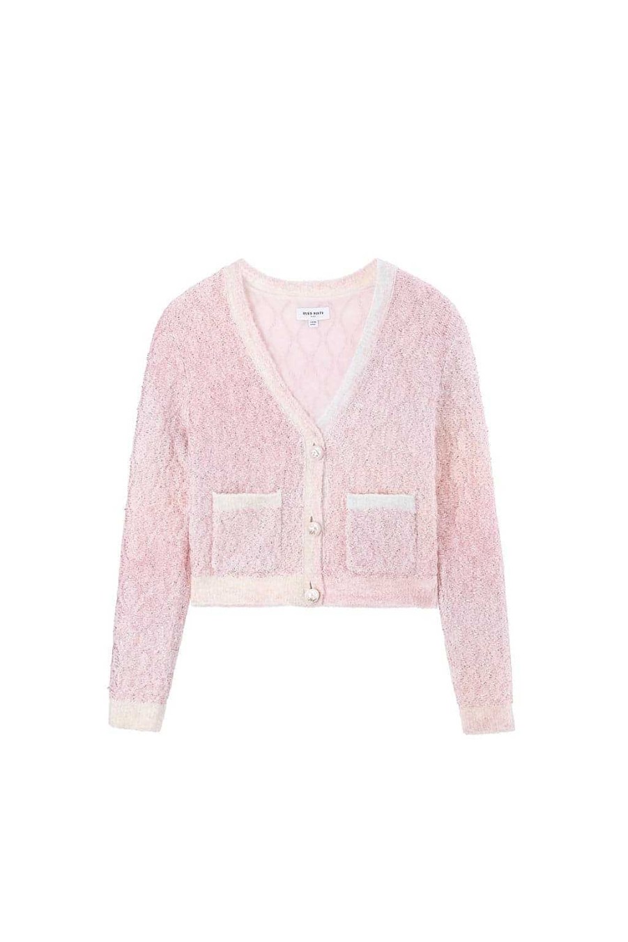 Pullover | Miss Sixty Strickjacke Mit V-Ausschnitt Und Ombre-Muster Aus Wollmischung Rosa