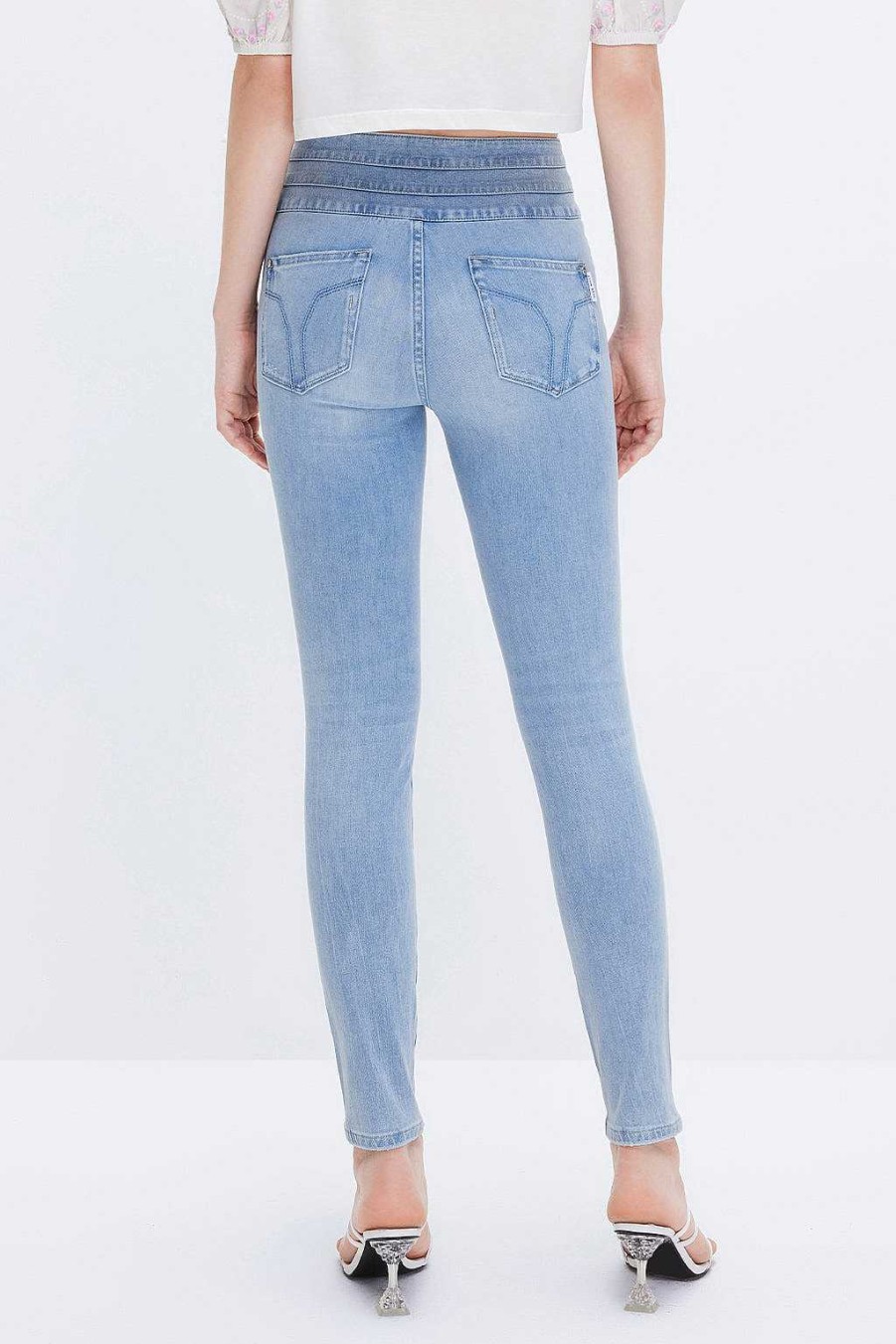 Jeans | Miss Sixty Slim-Fit-Jeans Mit Hoher Taille Hellblau