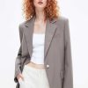 Jacken Und Oberbekleidung | Miss Sixty Langer Blazer Aus Der Angel Collection Mit Stickerei Und Lockerer Passform Dunkelgrau