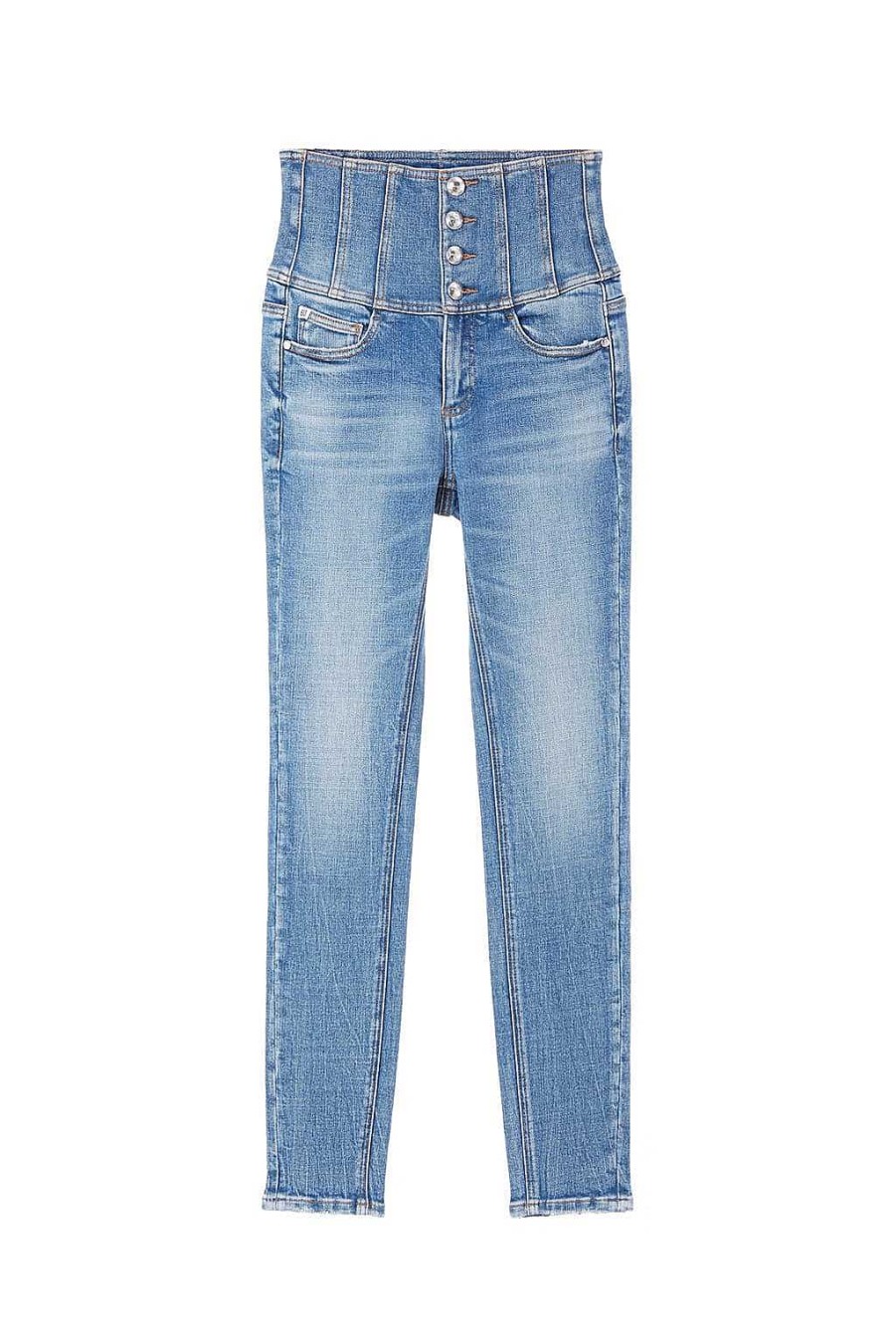 Jeans | Miss Sixty Slim-Fit-Jeans Mit Hoher Taille Und Vier Knopfen Mittelblau