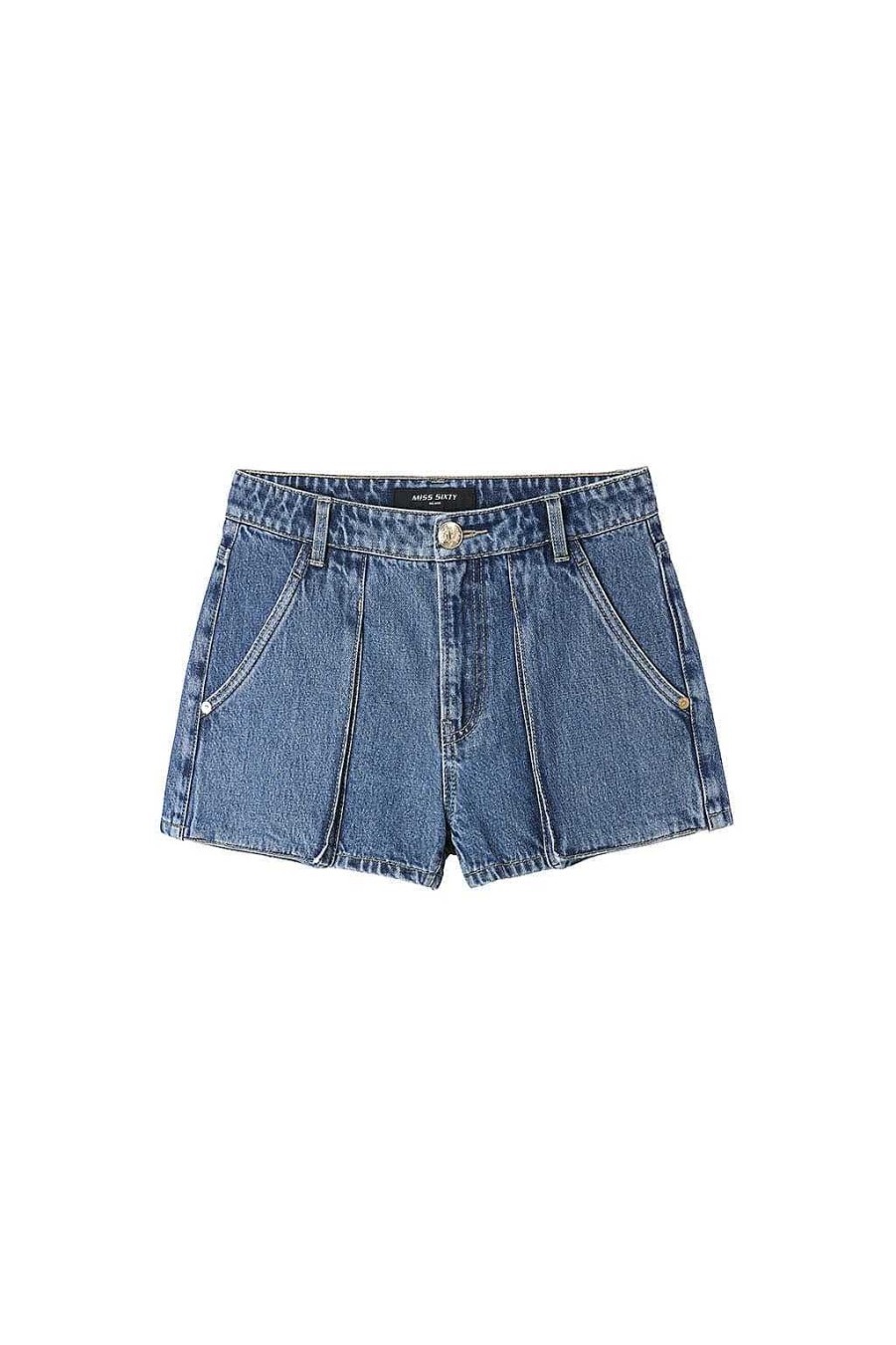 Kurze Hose | Miss Sixty Blaue Retro-Jeansshorts Im Cargo-Stil Mittelblau