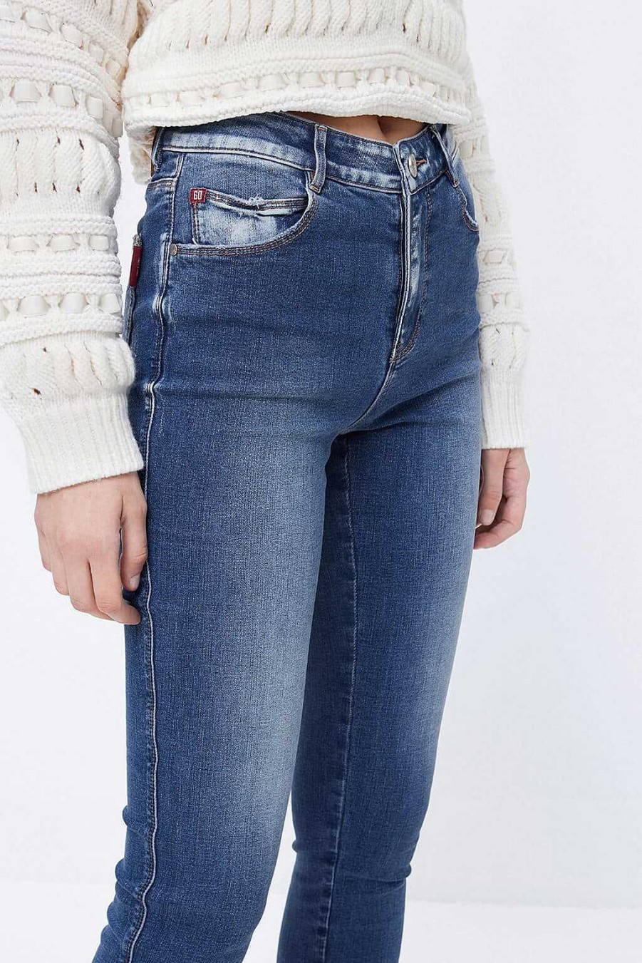 Jeans | Miss Sixty Kurze Jeans Im Vintage-Stil Mittelblau