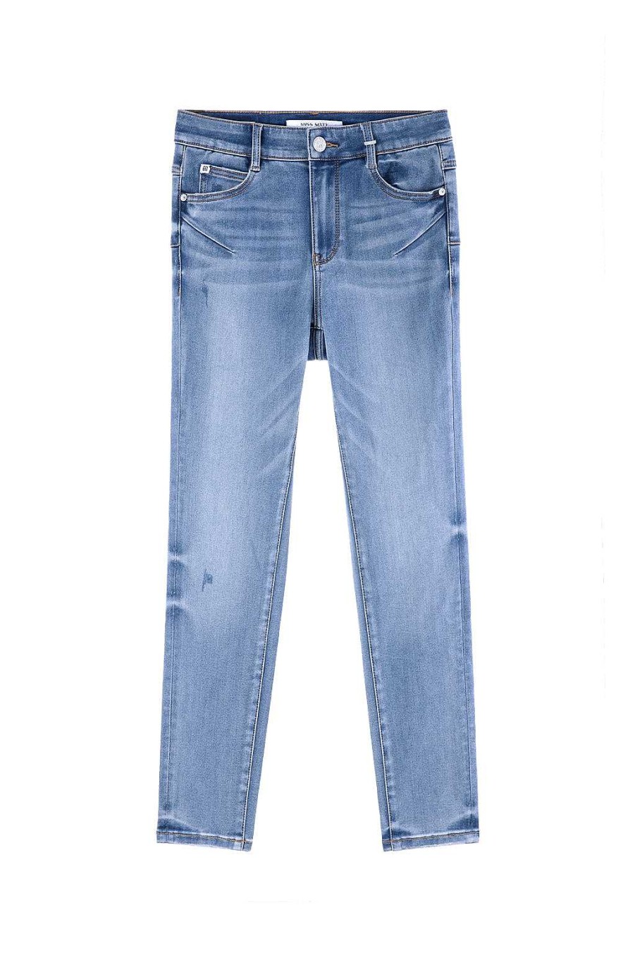 Jeans | Miss Sixty Blaue, Dehnbare Rohrenjeans Mittelblau