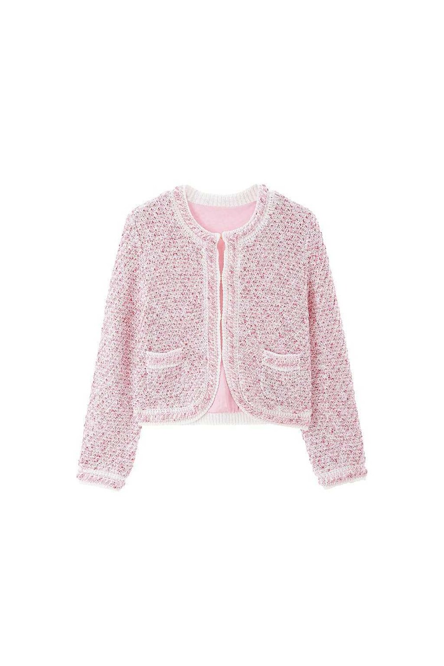 Pullover | Miss Sixty Transparente, Gerippte Strickjacke Rose