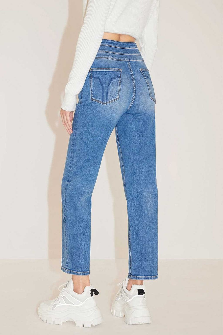 Jeans | Miss Sixty Vintage-Jeans Mit Hoher Taille Und Gerader Passform Mittelblau