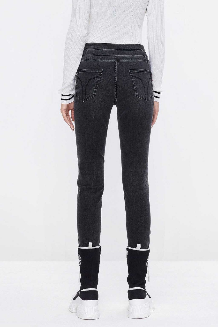 Jeans | Miss Sixty Schwarzgraue Skinny-Fit-Jeans Mit Hoher Taille Schwarzer Nebel