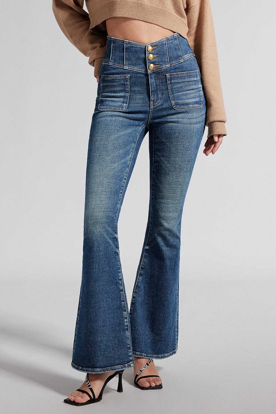 Jeans | Miss Sixty Schmal Ausgestellte Jeans Mit Hoher Taille Und V-Formigem Schnitt Dunkelblau