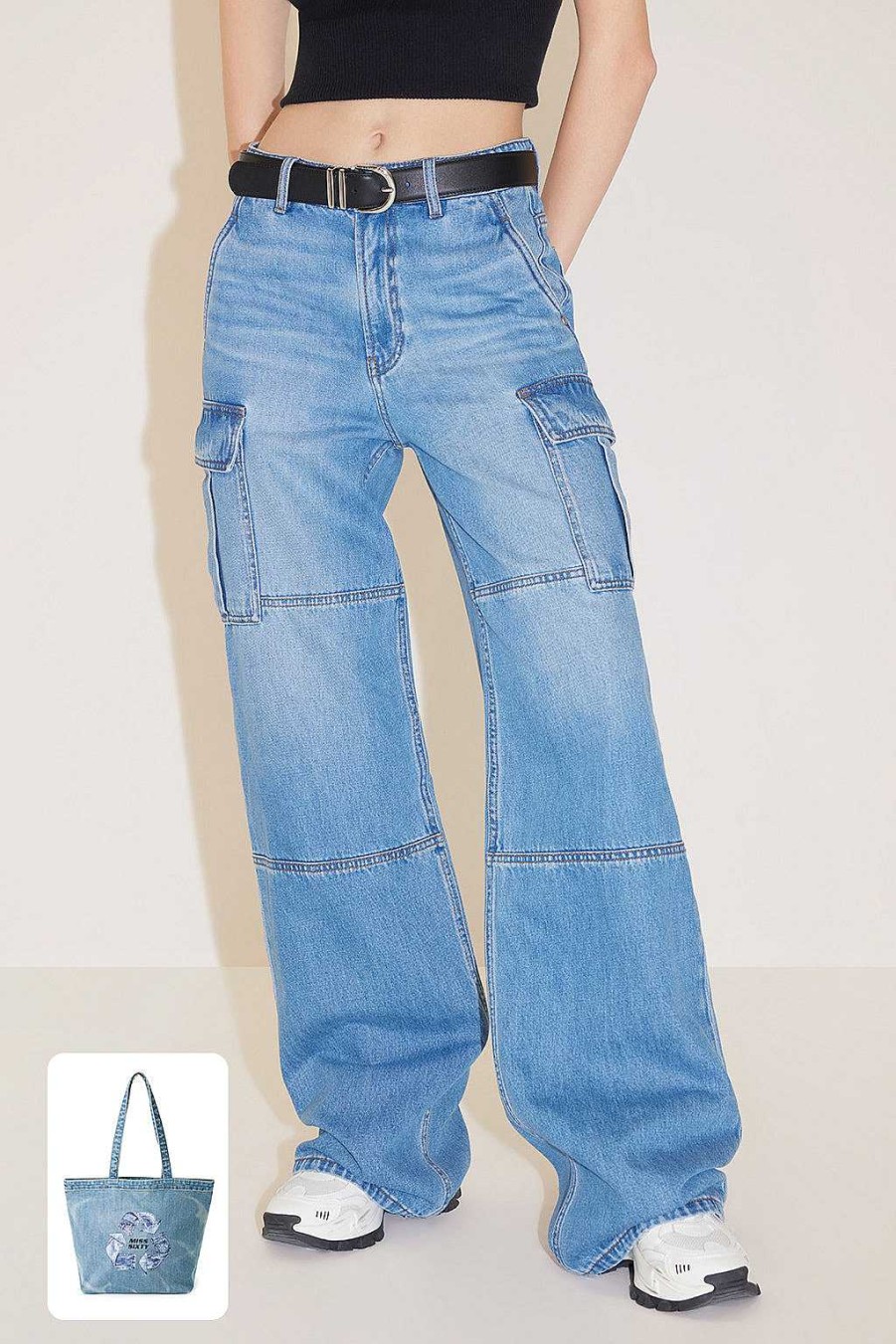 Jeans | Miss Sixty Vintage-Cargo-Jeans Mittelblau