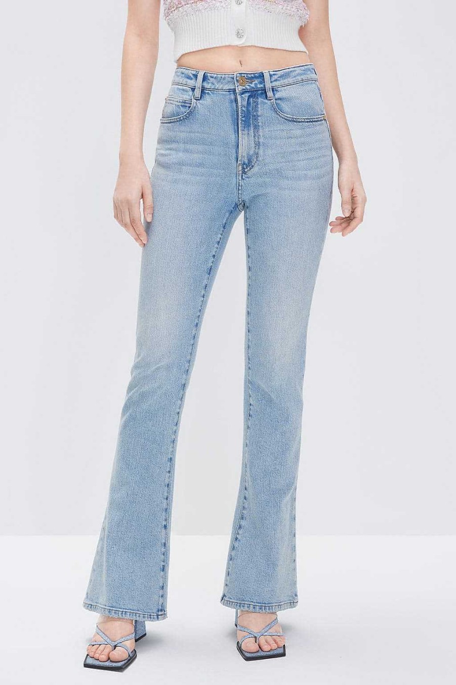 Jeans | Miss Sixty Ausgestellte Vintage-Jeans Aus Denim Aus Seidenmischung Hellblau