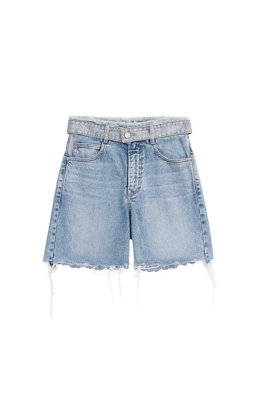 Kurze Hose | Miss Sixty Vintage Zerrissene Jeansshorts Hellblau