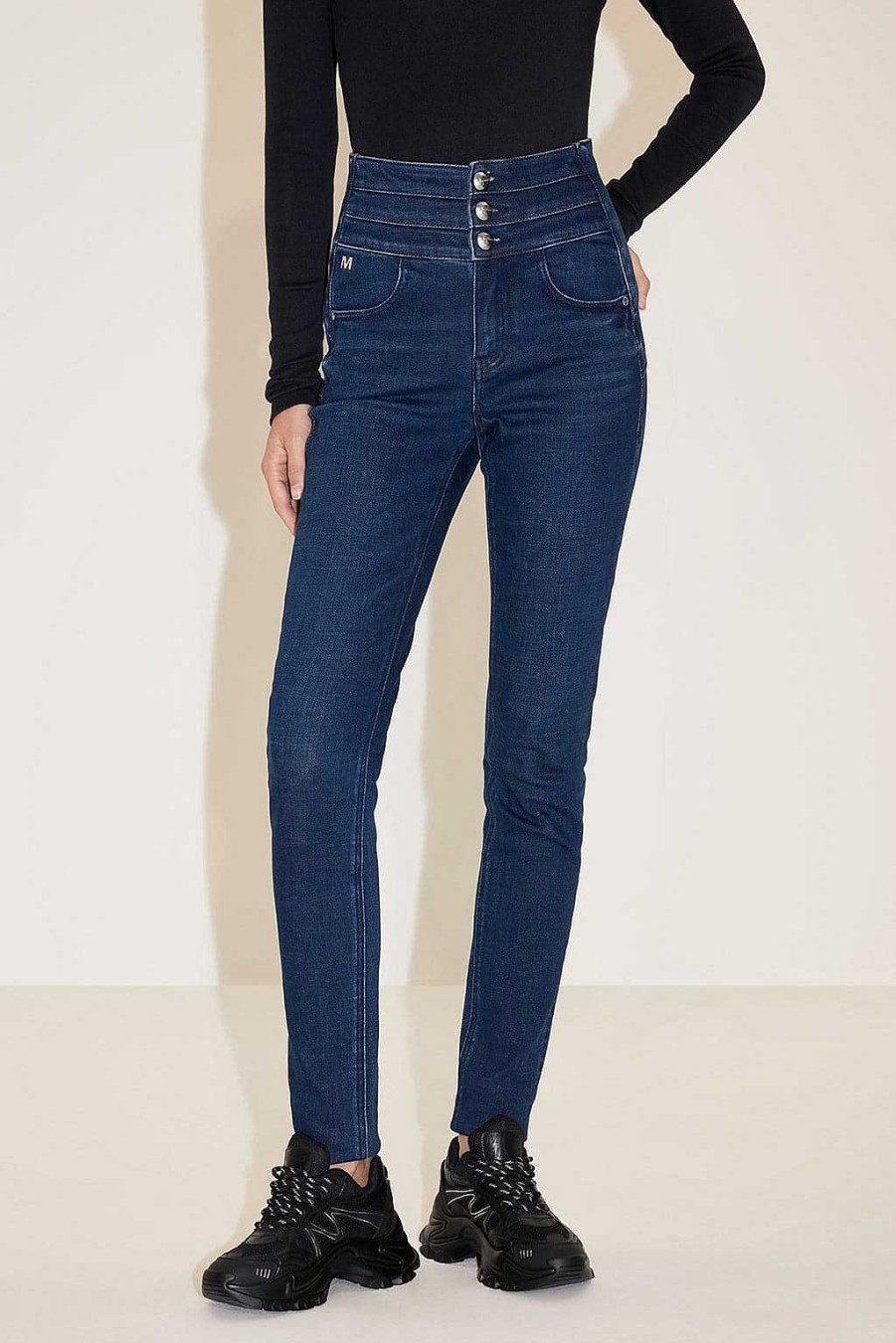 Jeans | Miss Sixty Slim-Fit-Jeans Mit Hoher Taille Dunkelblau