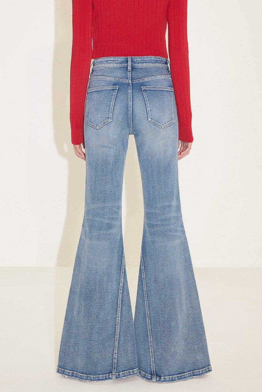 Jeans | Miss Sixty Ausgestellte Jeans Mit Retro-Schnalle Mittelblau