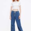 Jeans | Miss Sixty Blaue Vintage-Jeans Mit Weitem Bein Und Kordelzug Mittelblau