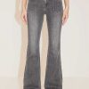 Jeans | Miss Sixty Dunkelgraue Vintage-Bootcut-Jeans Schwarzer Nebel