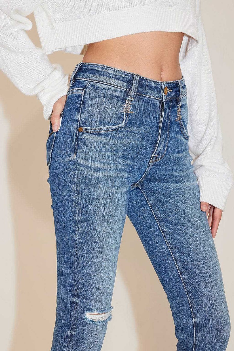 Jeans | Miss Sixty E Slim-Fit-Jeans Mit Rissen Dunkelblau