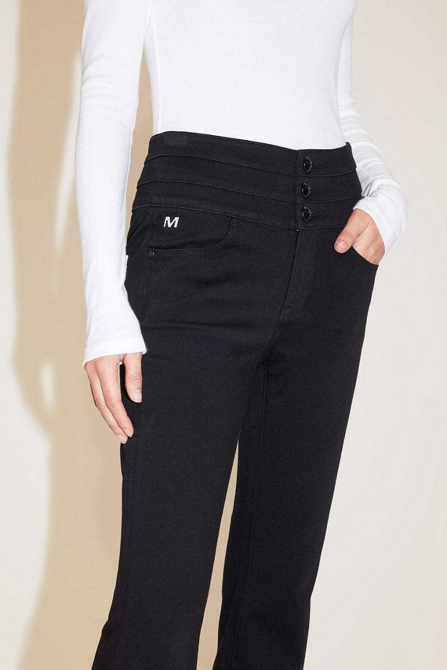 Jeans | Miss Sixty Dehnbare, Ausgestellte Jeans Mit Hoher Taille Schwarz