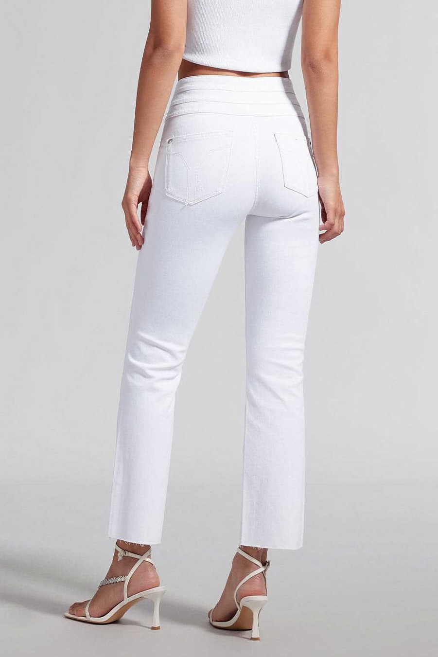 Jeans | Miss Sixty Denim-Jeans Mit Hoher Taille Und Maulbeerseide Weiss